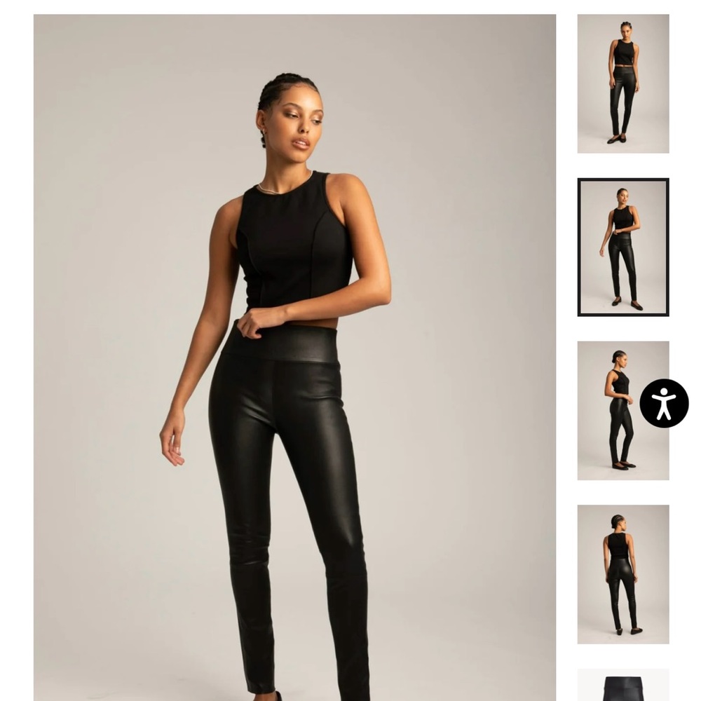SPRWMN black leather ankle  leggings